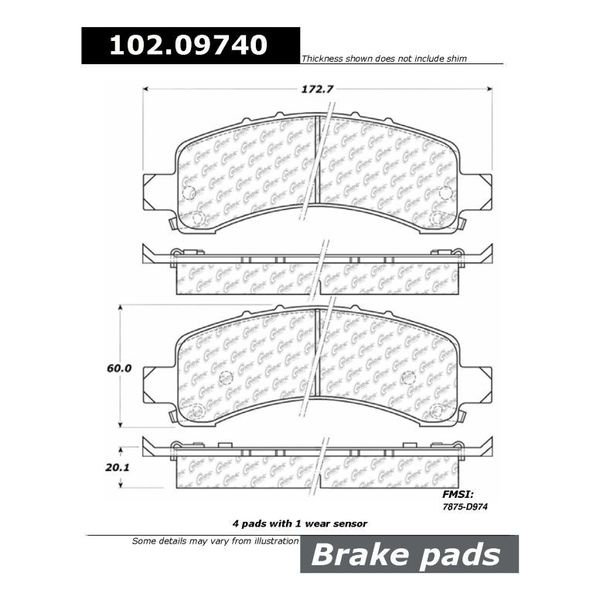 Centric Parts CTEK Brake Pads, 102.09740 102.09740